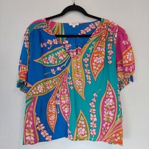 Haute Hippie Floral Blouse Size XL
